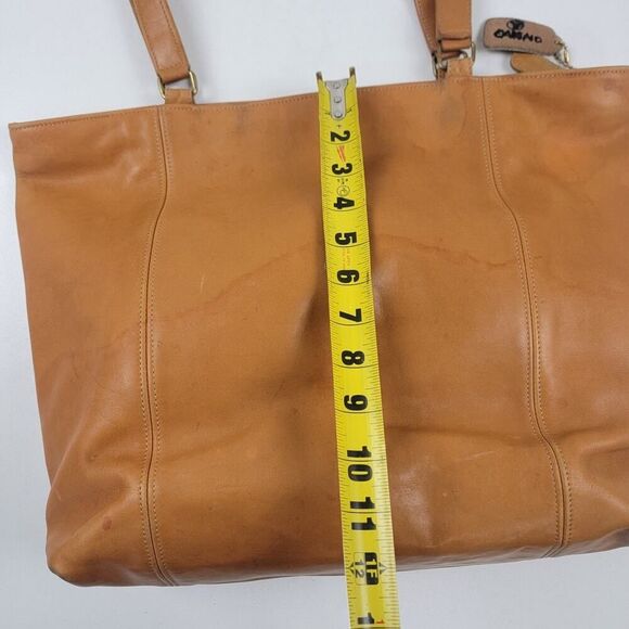 Vintage 90s Coach Leather Tote Bag Purse Brown Leather Carryall - Picture 11 of 16